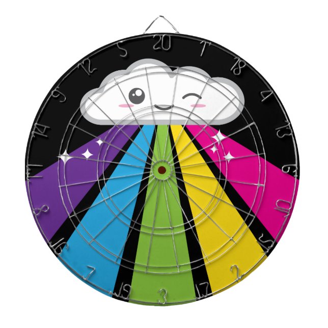 Kawaii Cloud and Rainbow Dart Board Darttavla (Framsidan)