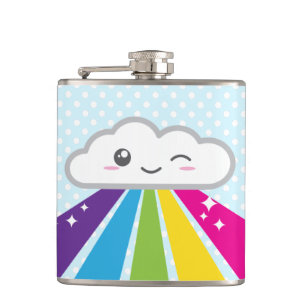Kawaii Cloud and Rainbow Flask Fickplunta