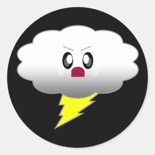 KAWAII CLOUD LIGHXT THUNDER STORM RUNT KLISTERMÄRKE