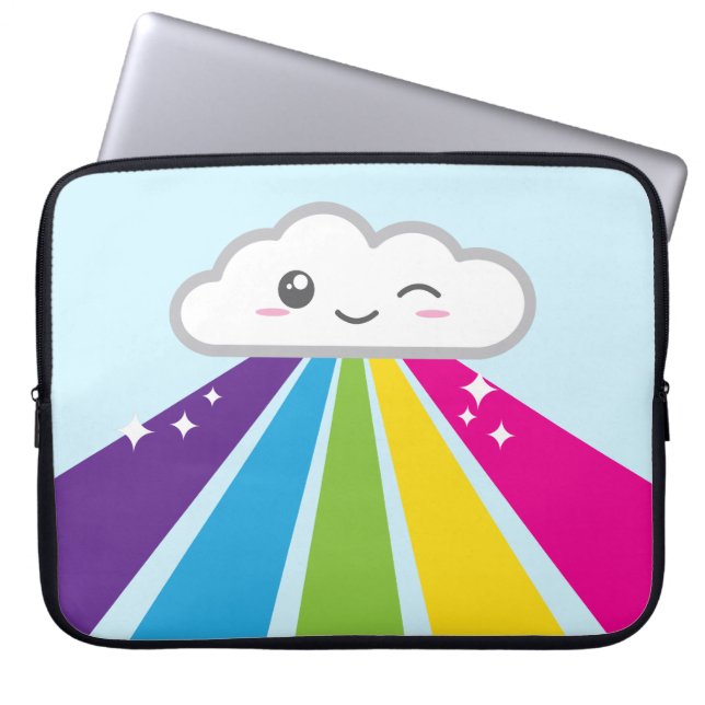 Kawaii Cloud och Rainbow Laptop sleeve (Framsidan)