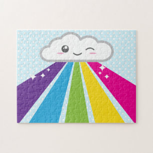 Kawaii Cloud och Rainbow Puzzle Pussel