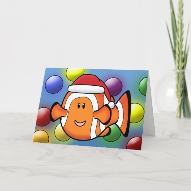 Kawaii Clownfish julkort Helgkort (Framsida)