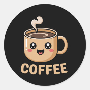 Kawaii Coffee Creamer Kopp Cute Halloween Costume Runt Klistermärke
