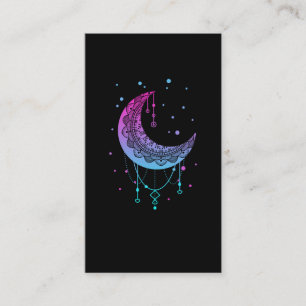 Kawaii Colorful Pastel Goth Måne Visitkort