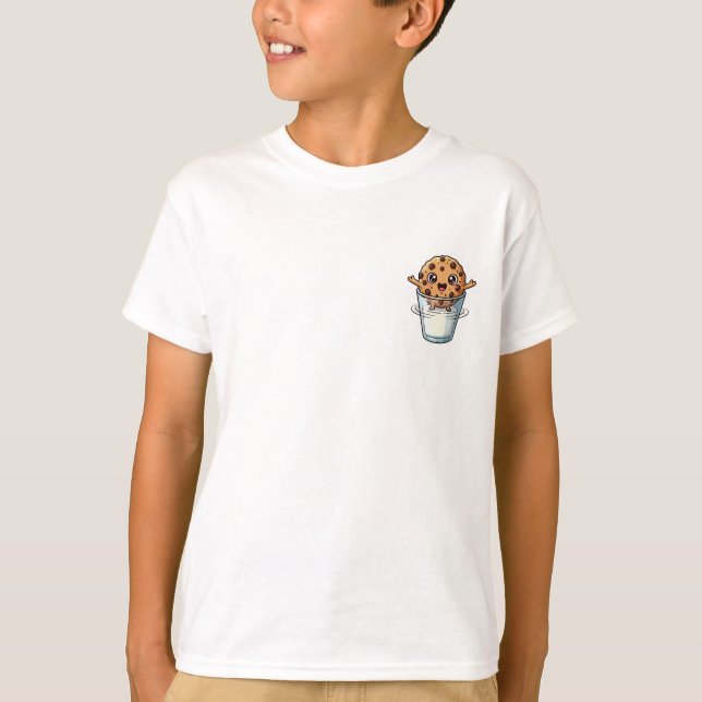Kawaii Cookie Milk Bath Kul För Barn T Shirt (Framsida)