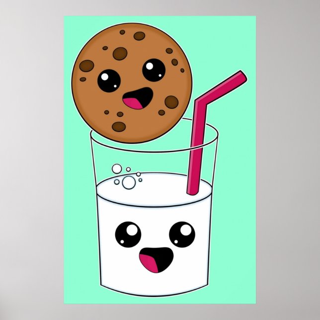 Kawaii Cookie och Mjölk Poster (Framsidan)