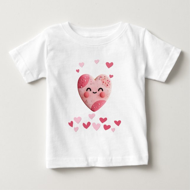 Kawaii Cookie with Hearts and Sprinkles T-Shirt (Framsida)