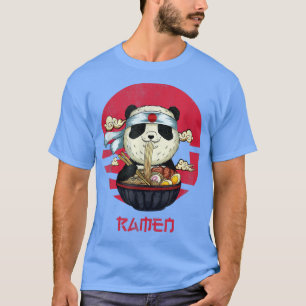 Kawaii Coola Panda Eating Ramen Älskare Ramen Nood T Shirt