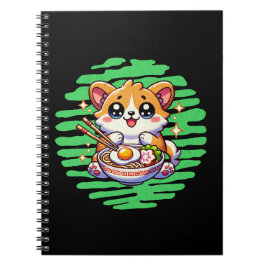 Kawaii Corgi ätskekål från Ramen Anteckningsbok