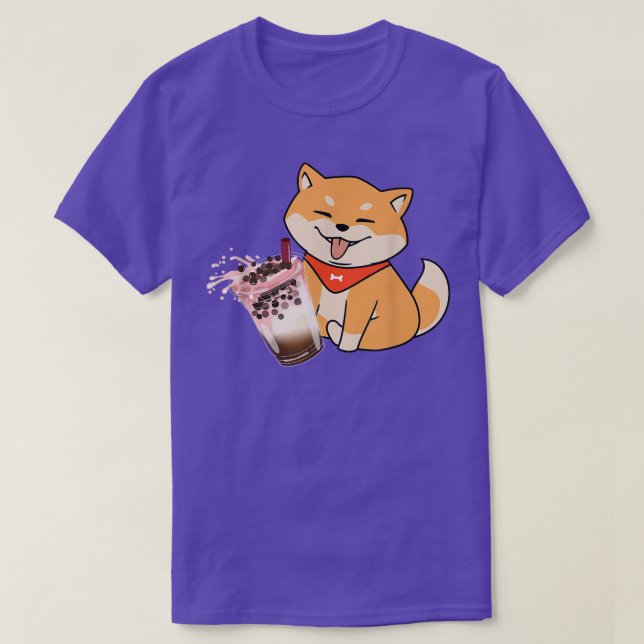 Kawaii Corgi Loves Bubble Tea Funny Boba's Welsh D T Shirt (Design framsida)