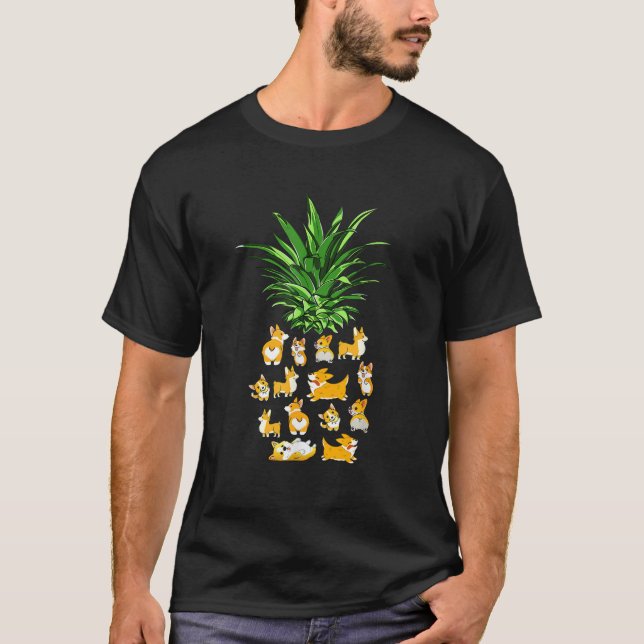 Kawaii Corgi Pineapple Funny Peachy Kawaii Summer T Shirt (Framsida)