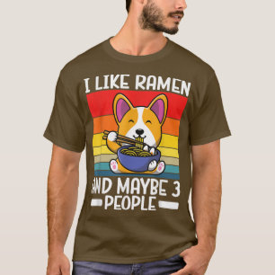 Kawaii Corgi Ramen Cute Puppy Japansk Manga Anime T Shirt