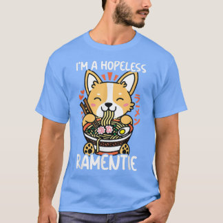 Kawaii Corgi Ramen Cute Puppy Japansk Manga Anime T Shirt