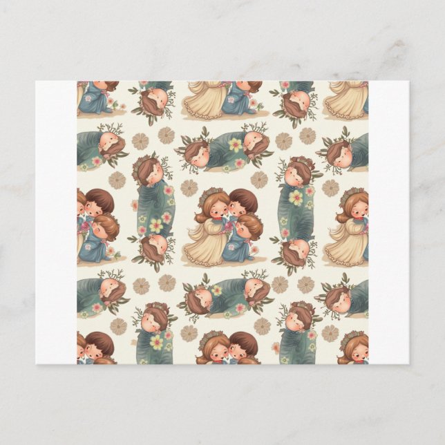 Kawaii Couple Postcard Vykort (Framsida)