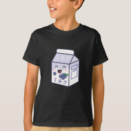 Kawaii Cow Retro Japansk blåbär Mjölk T Shirt