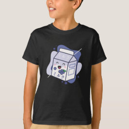 Kawaii Cow Retro Japansk blåbär Mjölk T Shirt
