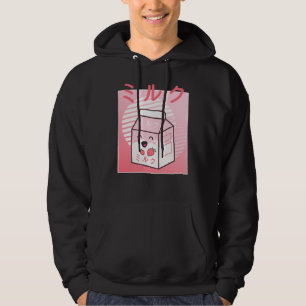 Kawaii Cow Retro Japansk jordgubbssmjölkskaka Hoodie