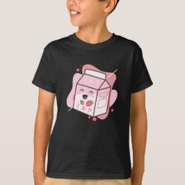Kawaii Cow Retro Japansk jordgubbssmjölkskaka T Shirt
