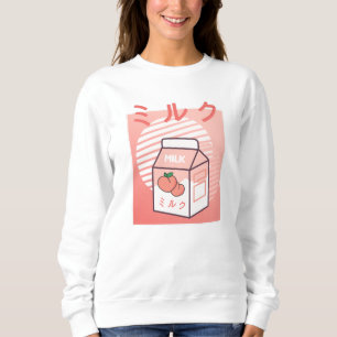 Kawaii Cow Retro Japansk persika Mjölk T Shirt