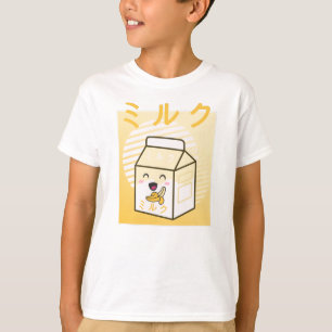 Kawaii Cow Retro Japanska Bananas Mjölk T Shirt