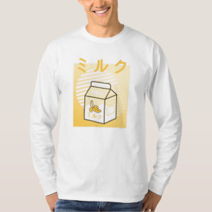 Kawaii Cow Retro Japanska Bananas Mjölk T Shirt
