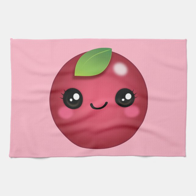 Kawaii Cranberry Kitchen Towel Kökshandduk (Horisontell)
