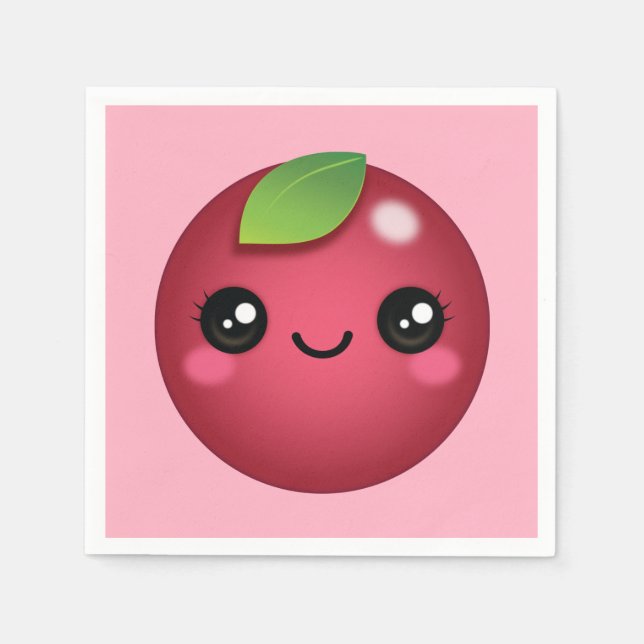 Kawaii Cranberry Napkins Pappersservett (Framsidan)