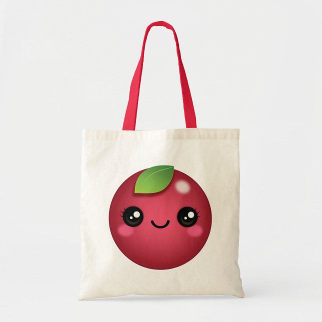 Kawaii Cranberry Tote Bag Tygkasse (Framsidan)