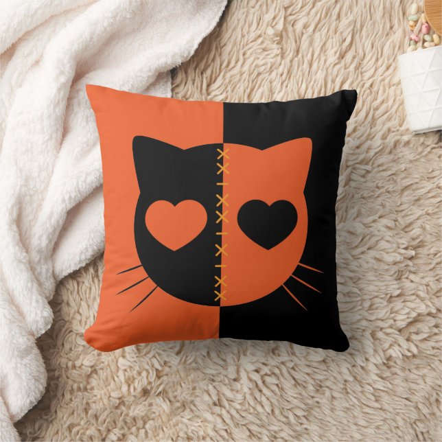 Kawaii Creepy Cute Cat Halloween Kudde (Filt)