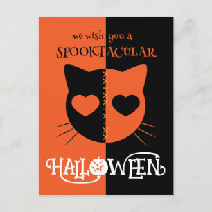 Kawaii Creepy Cute Cat Spooktacular Halloween Vykort