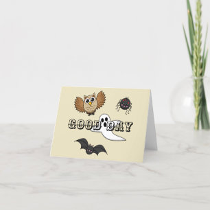 Kawaii Creepy Night Creatset Set Lägg till egen Tack Kort