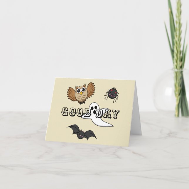 Kawaii Creepy Night Creatset Set | Lägg till egen  Tack Kort (Framsida)