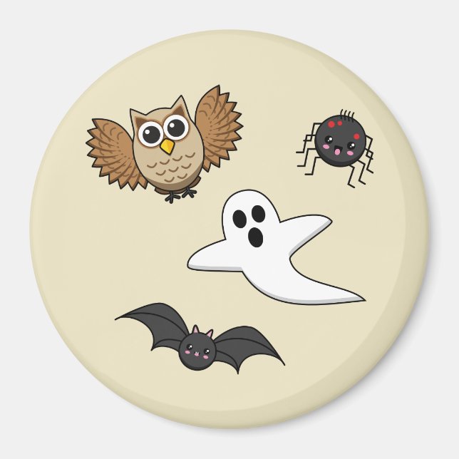 Kawaii Creepy Night Creatset Set Magnet (Framsidan)