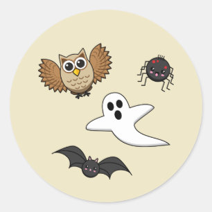 Kawaii Creepy Night Creatset Set Runt Klistermärke