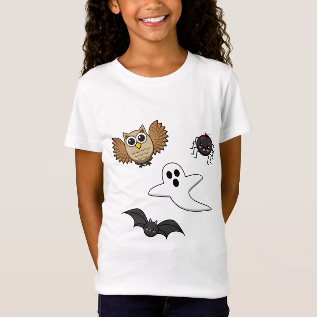 Kawaii Creepy Night Creatset Set T Shirt (Framsida)