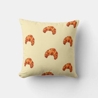 Kawaii croissant kudde|Fransk bageridekoration Kudde