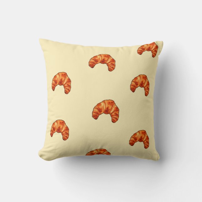 Kawaii croissant pillow|French bakery decor Kudde (Framsida)