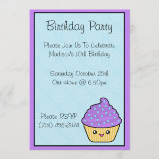 Kawaii Cupaka Födelsedagsfest inbjudan