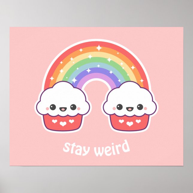 Kawaii Cupcoa Rainbow Poster (Framsidan)