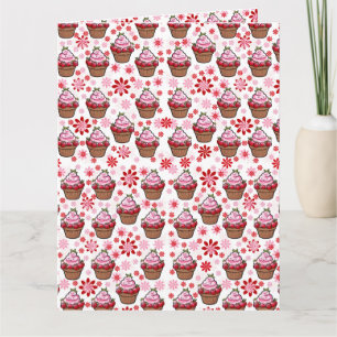 Kawaii Cupkaka Design - Cute Dessert Illustration Kort