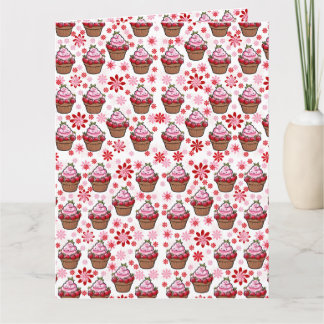 Kawaii Cupkaka Design - Cute Dessert Illustration Kort