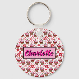 Kawaii Cupkaka Design - Cute Dessert Illustration Nyckelring