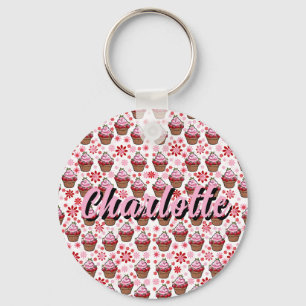 Kawaii Cupkaka Design - Cute Dessert Illustration Nyckelring