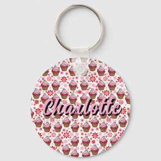 Kawaii Cupkaka Design - Cute Dessert Illustration Nyckelring
