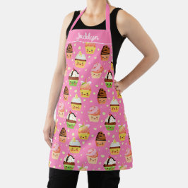 Kawaii Cupkaka Dessert Sweet Älskare Rosa Design