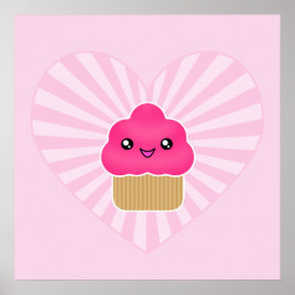 Kawaii Cupkaka Heart Poster