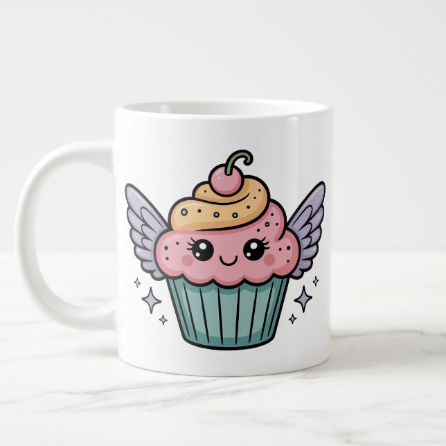 Kawaii Cupkaka Jumbo Mugg (Vänster)
