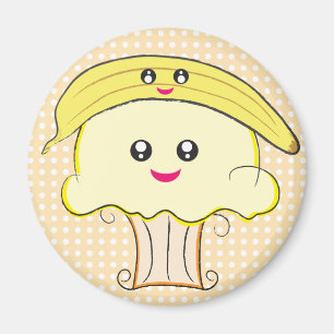 Kawaii Cupkaka och Banana Magnet