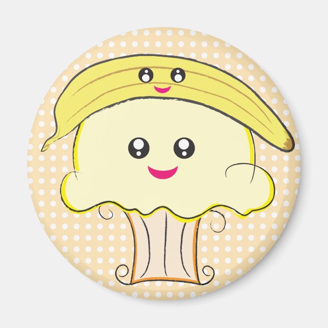 Kawaii Cupkaka och Banana Magnet (Framsidan)