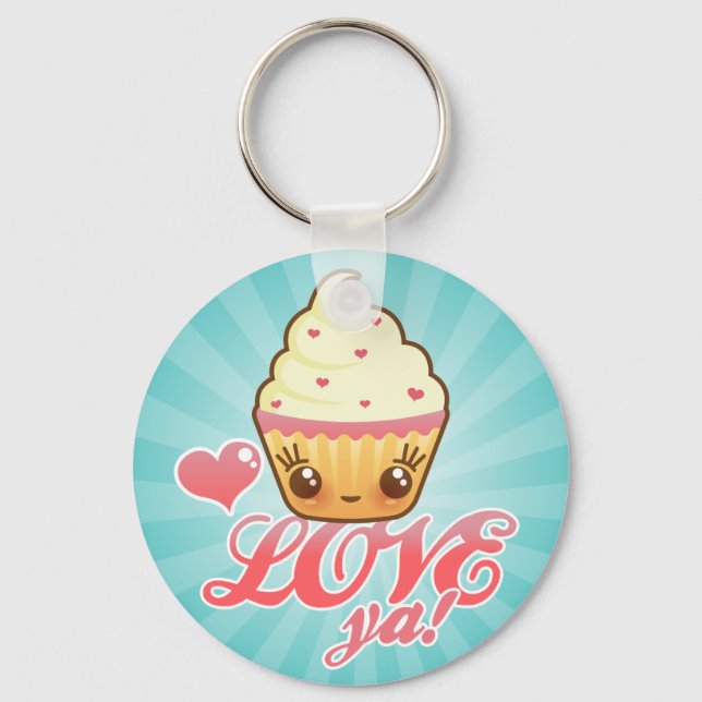 Kawaii Cuppy Cake Nyckelring (Framsida)